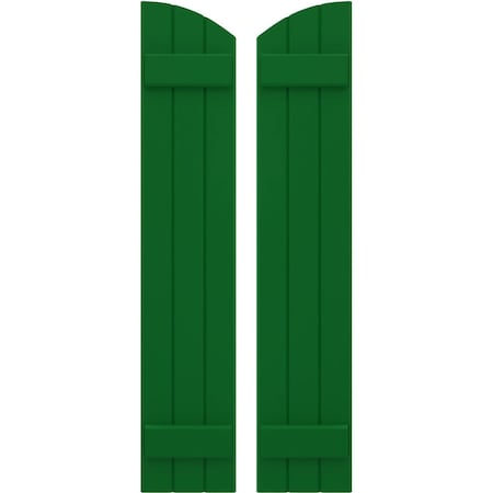 Americraft 3-Board (2 Batten) Wood Joined Board-n-Batten Shutters W/ Ellipt Top, ARW101BE311X57HGH